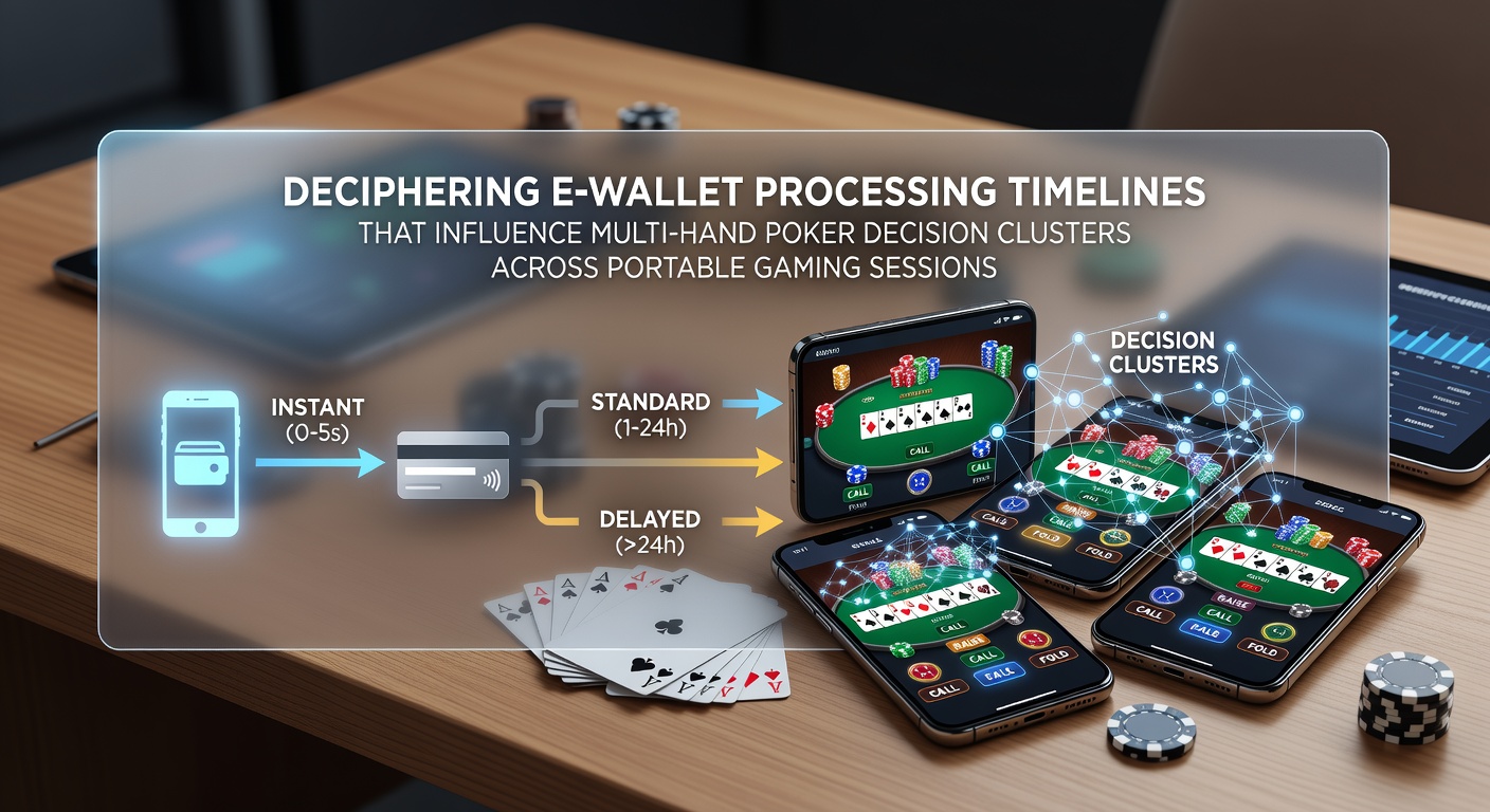 Mobile poker player reviewing e-wallet transaction status during a multi-hand session on a portable device