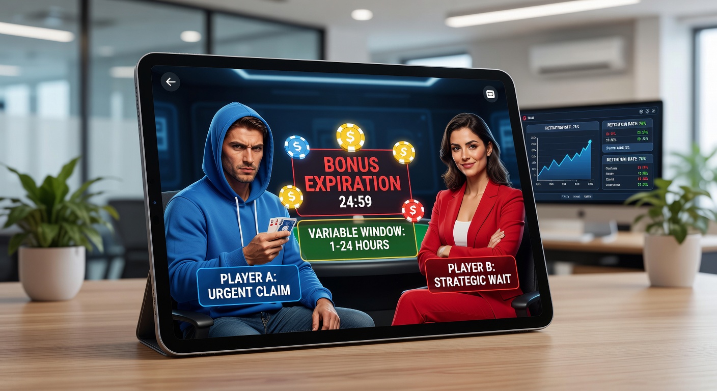 Mobile poker app interface displaying bonus expiration timer on a smartphone screen during active gameplay session