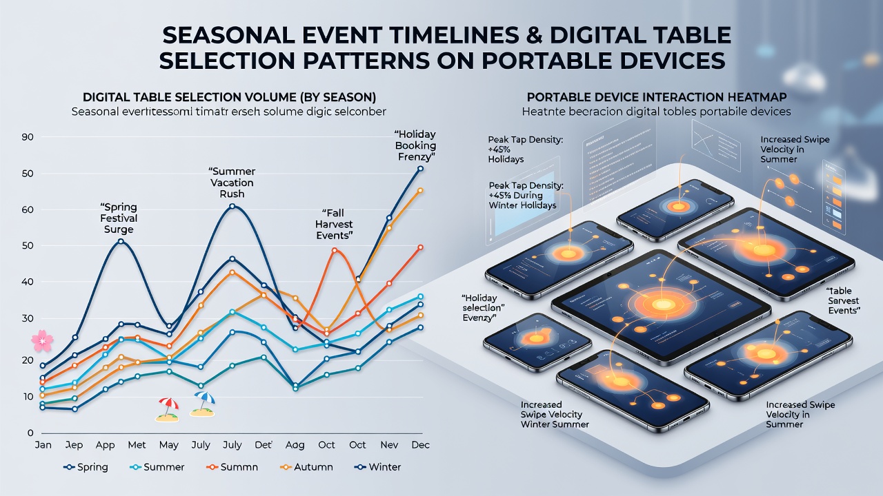 Mobile users in urban settings reviewing digital table options during seasonal periods