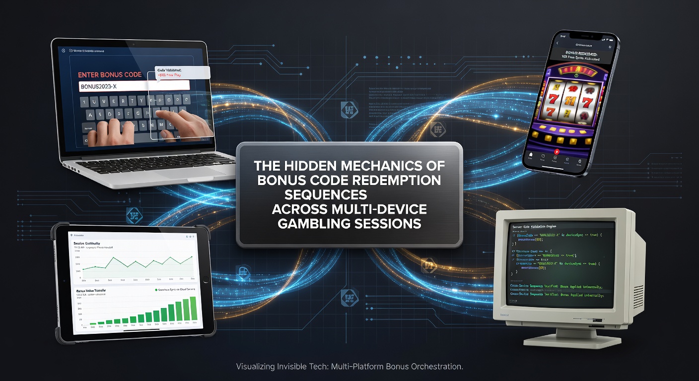 Illustration of multi-device bonus code tracking systems in online gambling platforms
