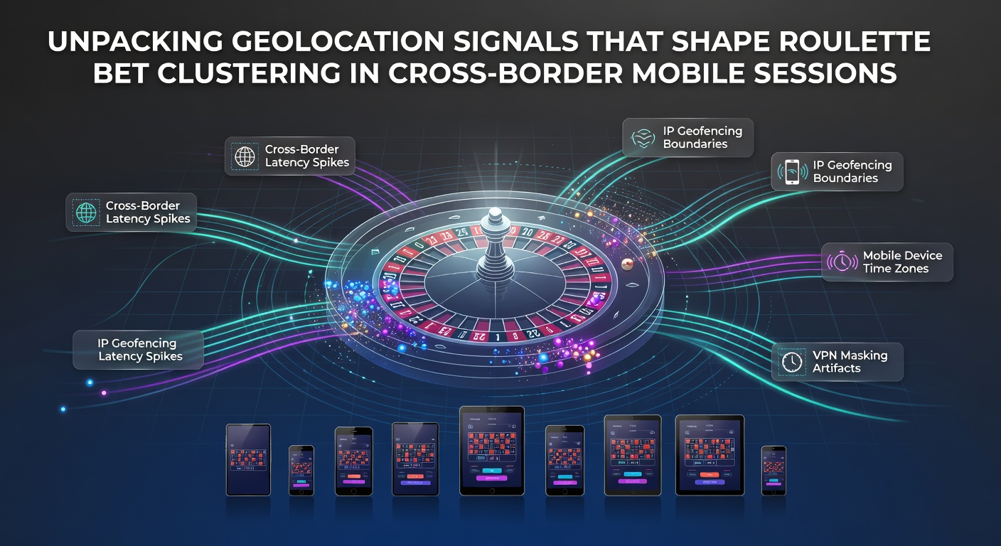 Mobile roulette interface displaying geolocation indicators and bet patterns on a cross-border session